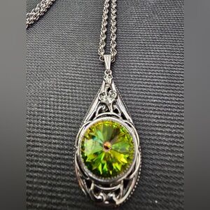 Whiting & Davis vintage vip rivoli swarovski necklace silver